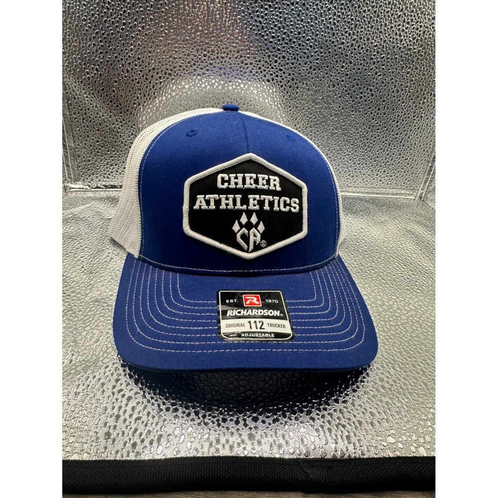 Richardson 112 Trucker Hat Cheer Athletics Royal Blue White Snapback Mesh Cap